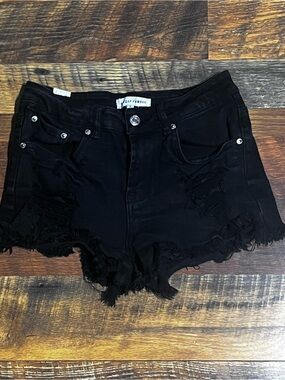 Almost Famous Black Distressed Denim Cutoff Shorts